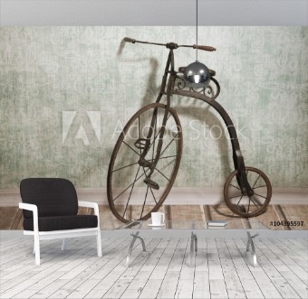Picture of Historical bicycle by the wall